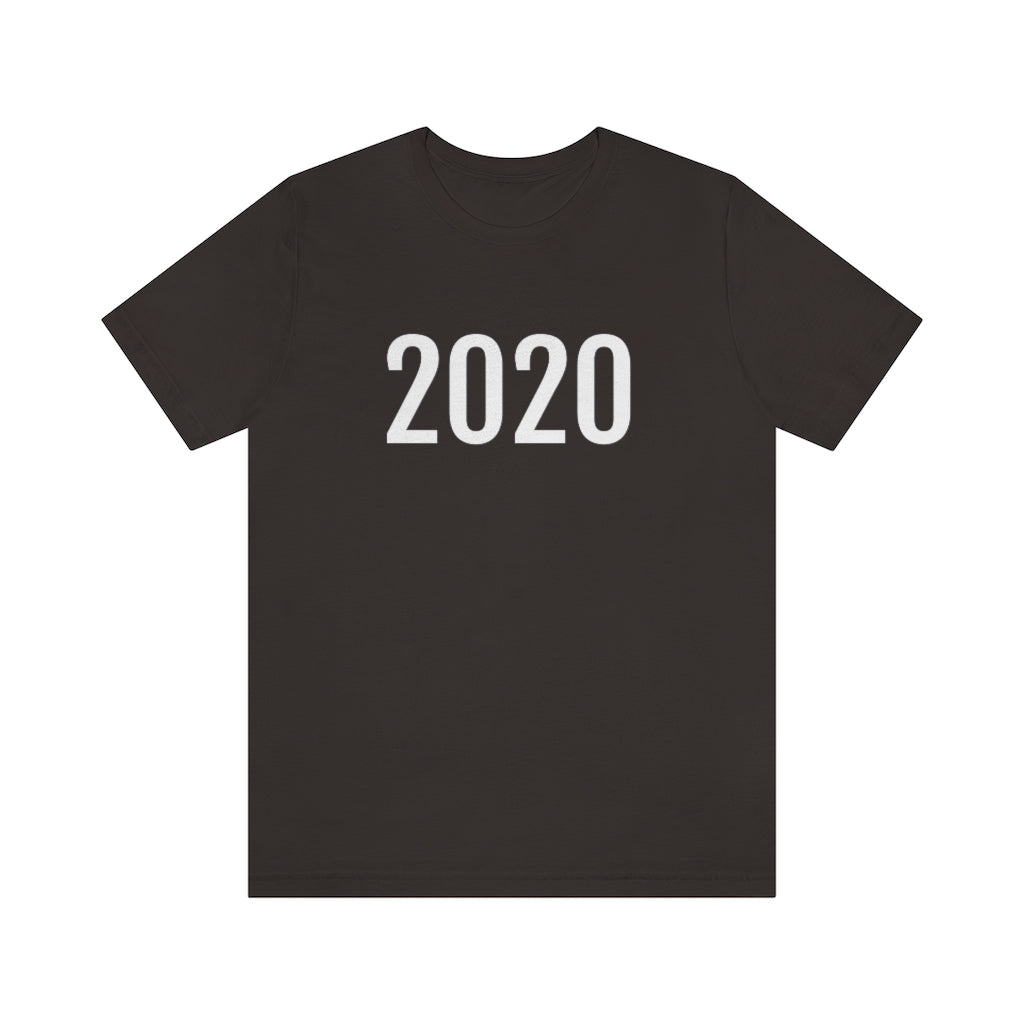 T-Shirt with Number 2020 On | Numbered Tee Brown T-Shirt Petrova Designs