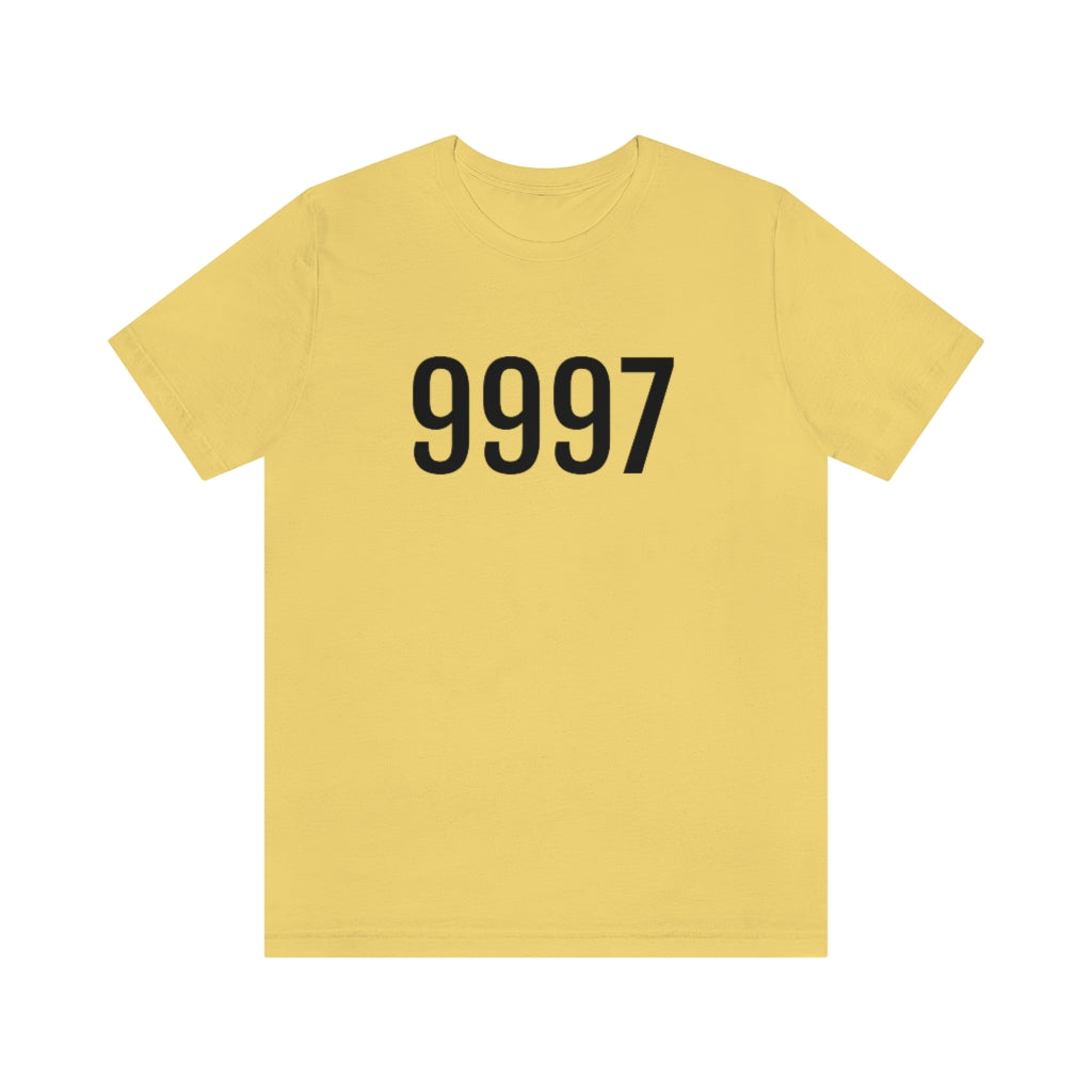 T-Shirt with Number 9997 On | Numbered Tee Yellow T-Shirt Petrova Designs