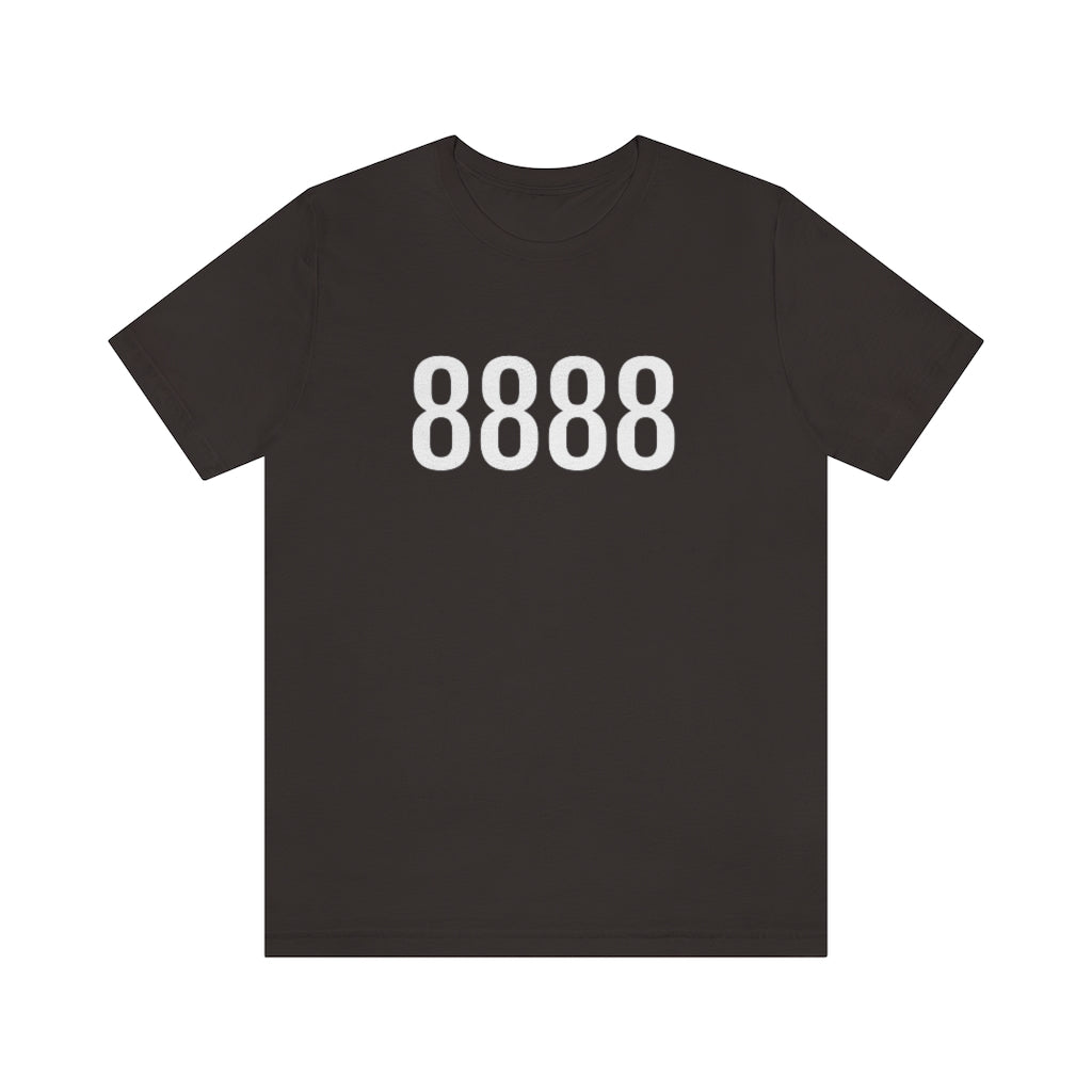 T-Shirt with Number 8888 On | Numbered Tee Brown T-Shirt Petrova Designs