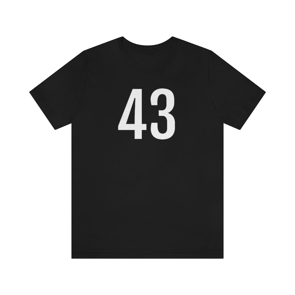 T-Shirt with Number 43 On | Numbered Tee Black T-Shirt Petrova Designs