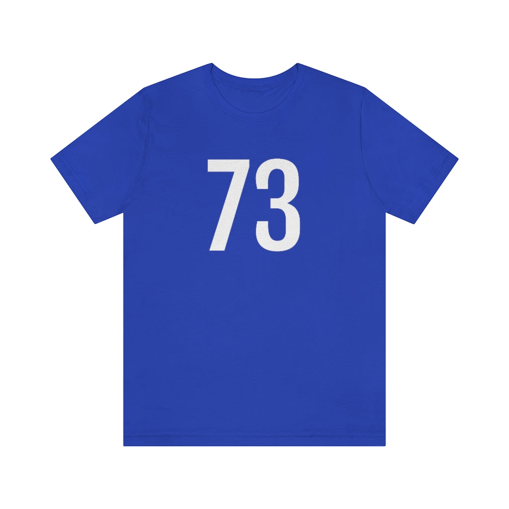 T-Shirt with Number 73 On | Numbered Tee True Royal T-Shirt Petrova Designs