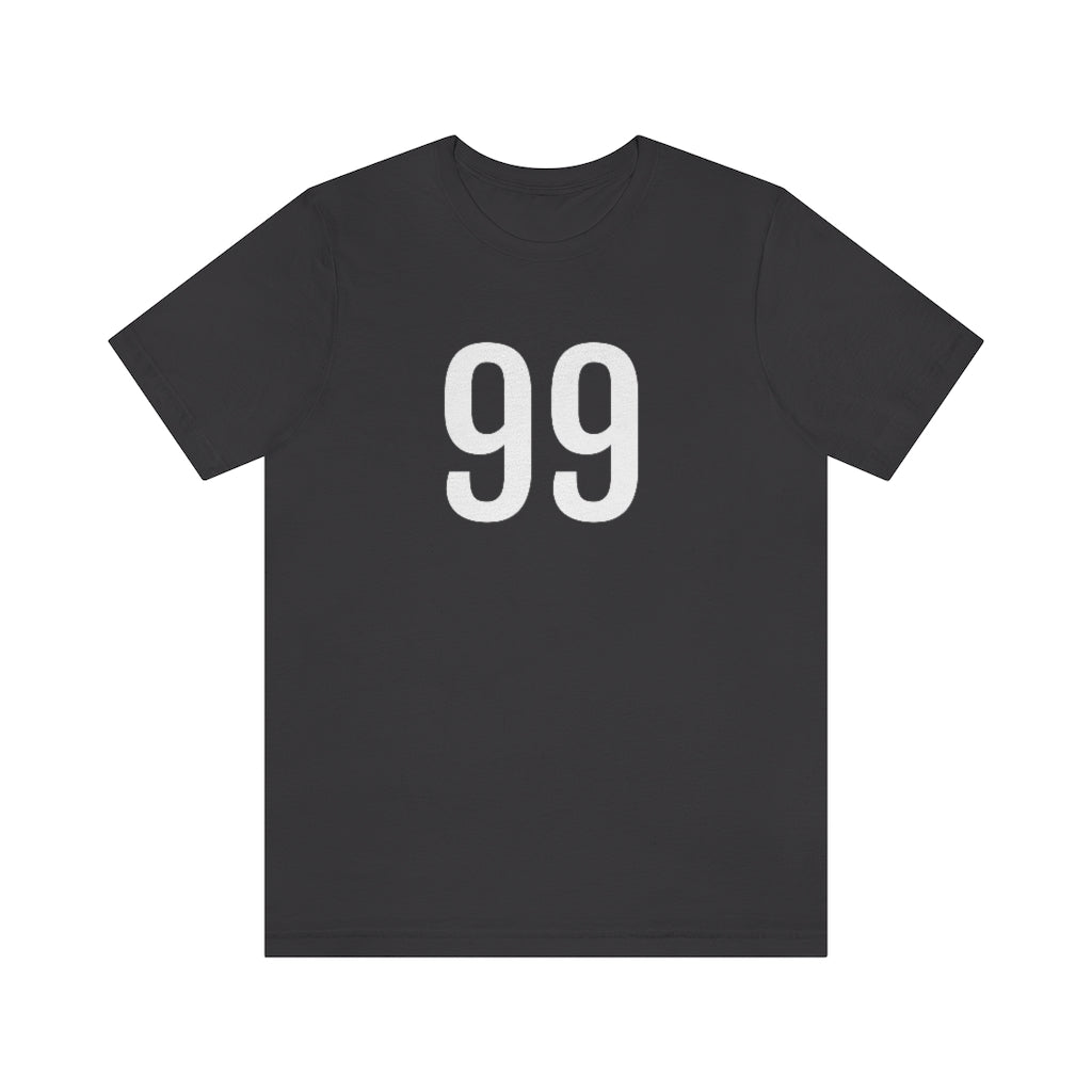 T-Shirt with Number 99 On | Numbered Tee Dark Grey T-Shirt Petrova Designs