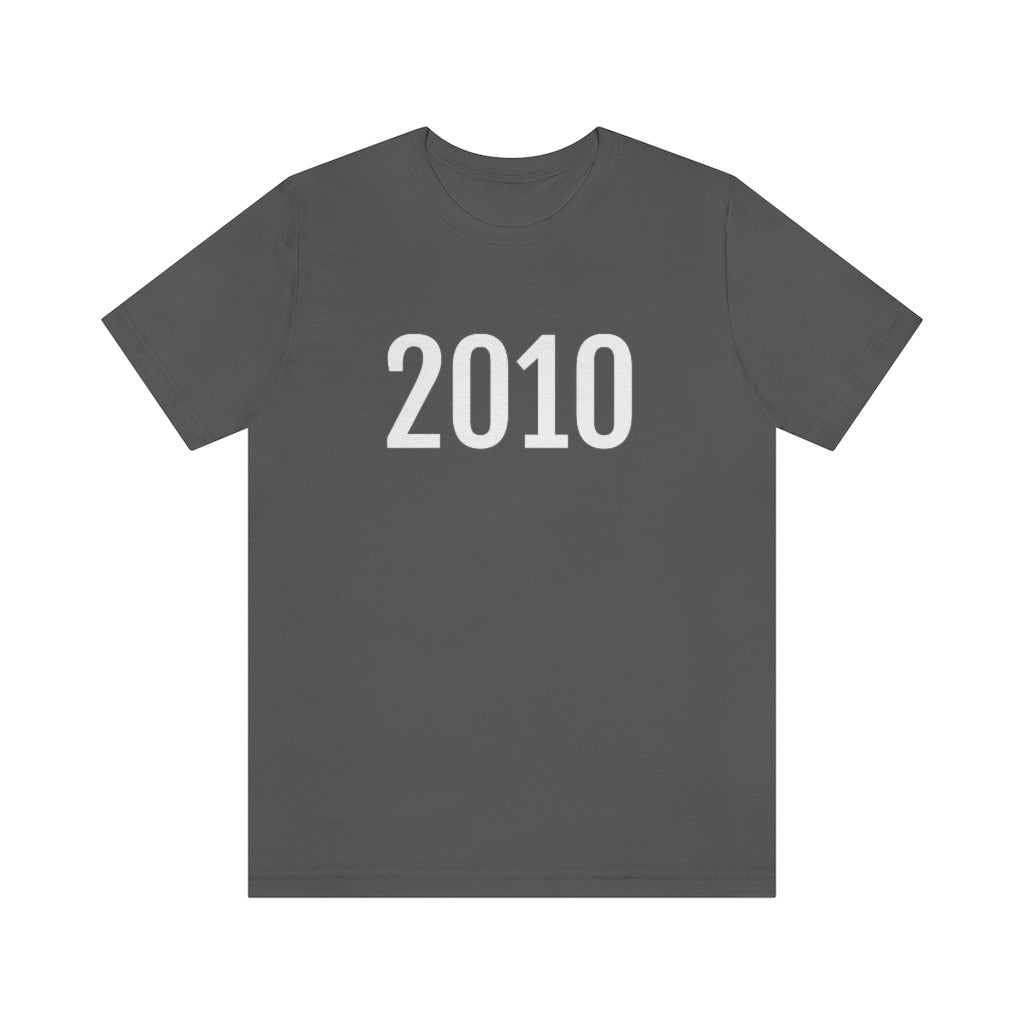 T-Shirt with Number 2010 On | Numbered Tee Asphalt T-Shirt Petrova Designs