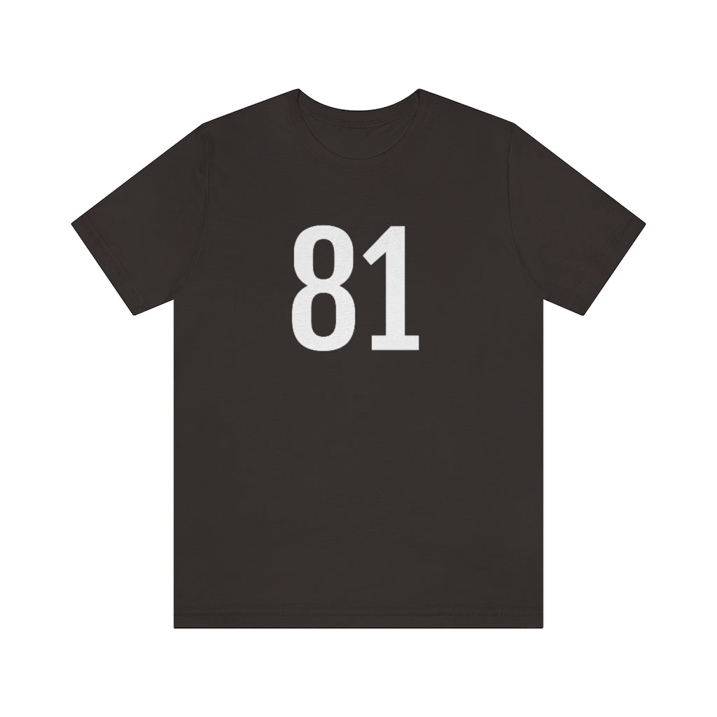 T-Shirt with Number 81 On | Numbered Tee Brown T-Shirt Petrova Designs