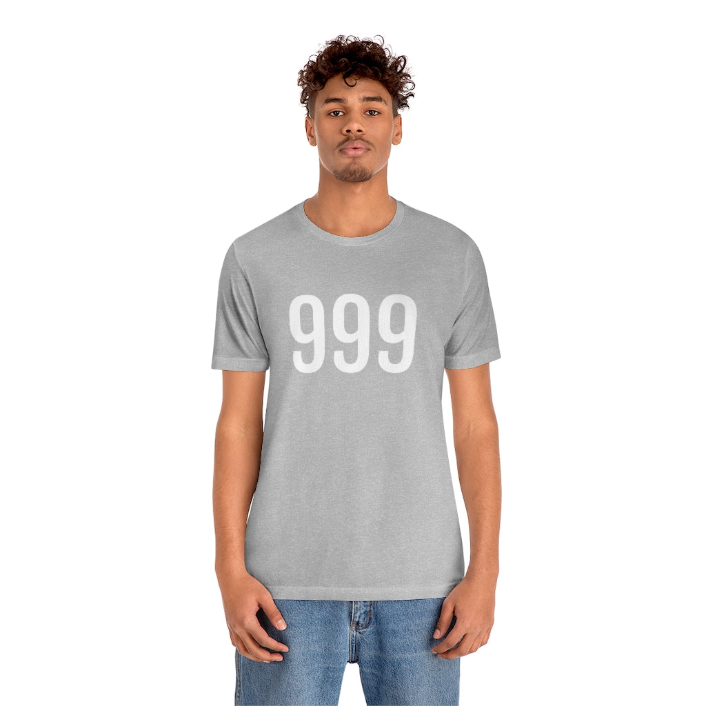T-Shirt with Number 999 On | Numbered Tee T-Shirt Petrova Designs