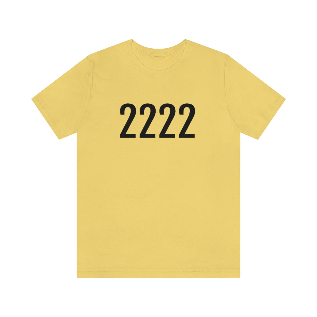 T-Shirt with Number 2222 On | Numbered Tee Yellow T-Shirt Petrova Designs