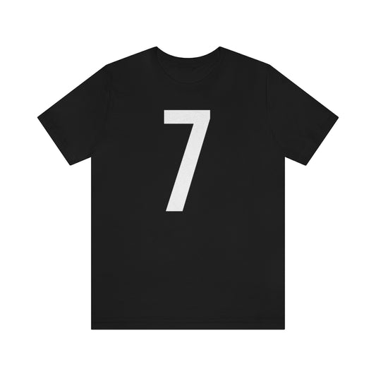 T-Shirt with Number 7 On | Numbered Tee Black T-Shirt Petrova Designs