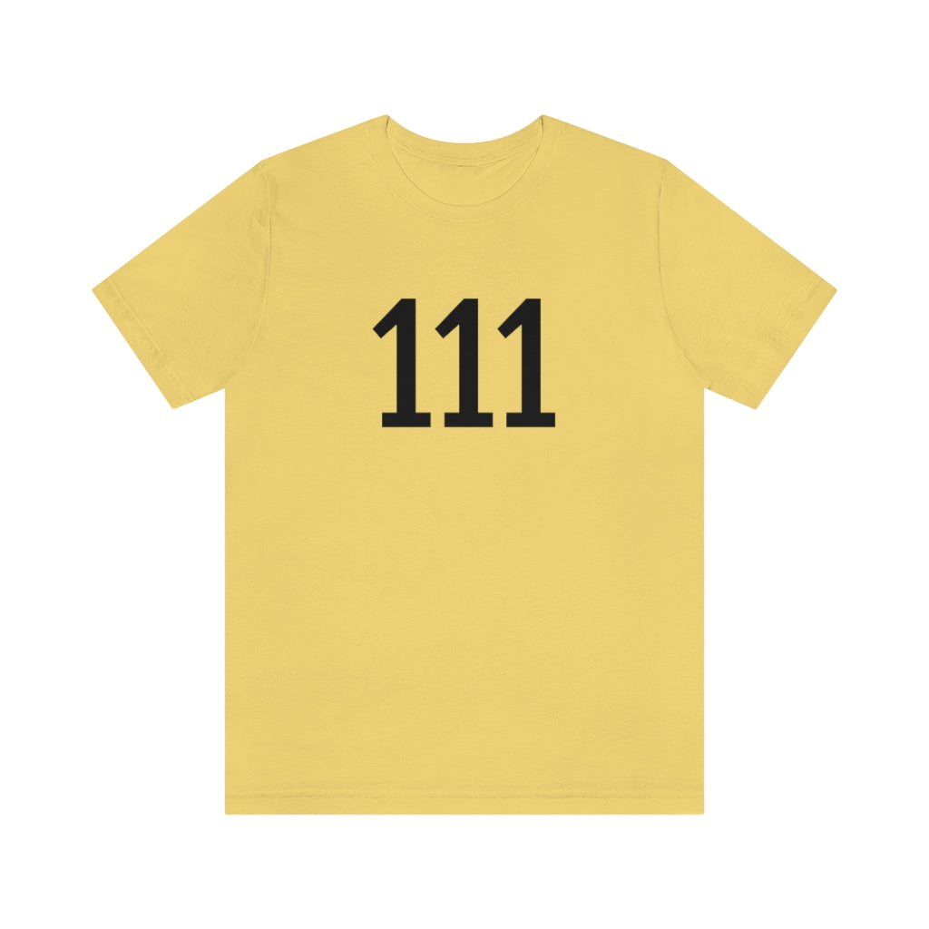 T-Shirt with Number 111 On | Numbered Tee Yellow T-Shirt Petrova Designs