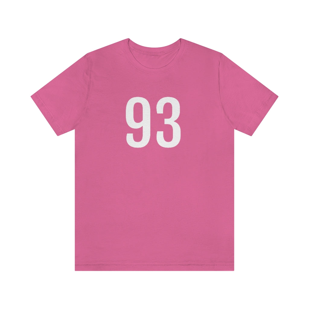 T-Shirt with Number 93 On | Numbered Tee Charity Pink T-Shirt Petrova Designs