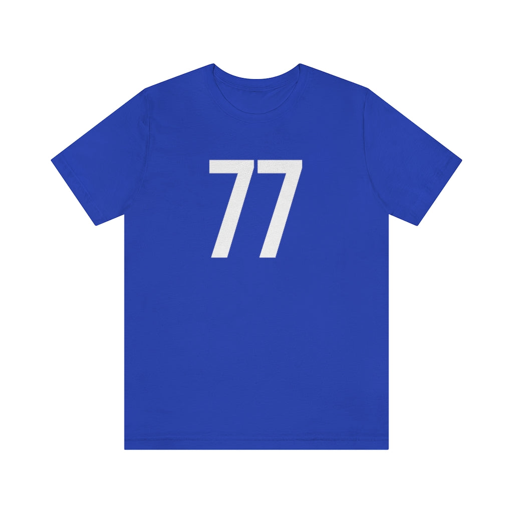 T-Shirt with Number 77 On | Numbered Tee True Royal T-Shirt Petrova Designs