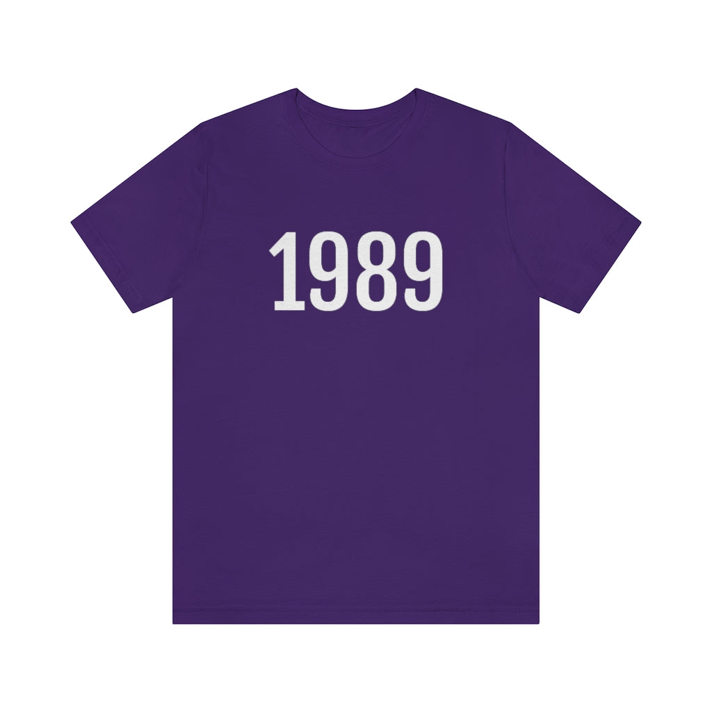 T-Shirt with Number 1989 On | Numbered Tee Team Purple T-Shirt Petrova Designs