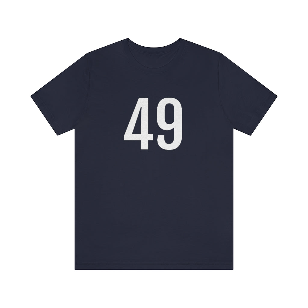 T-Shirt with Number 49 On | Numbered Tee Navy T-Shirt Petrova Designs