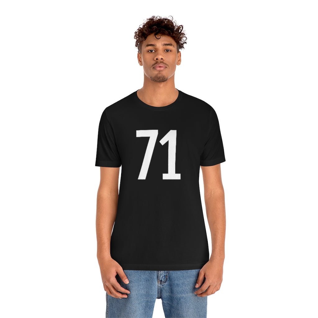 T-Shirt with Number 71 On | Numbered Tee T-Shirt Petrova Designs