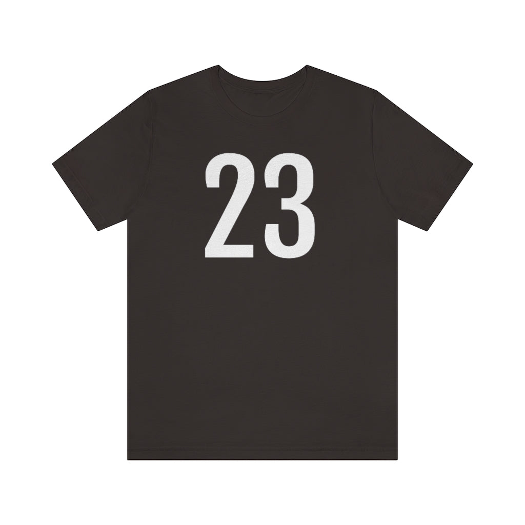 T-Shirt with Number 23 On | Numbered Tee Brown T-Shirt Petrova Designs