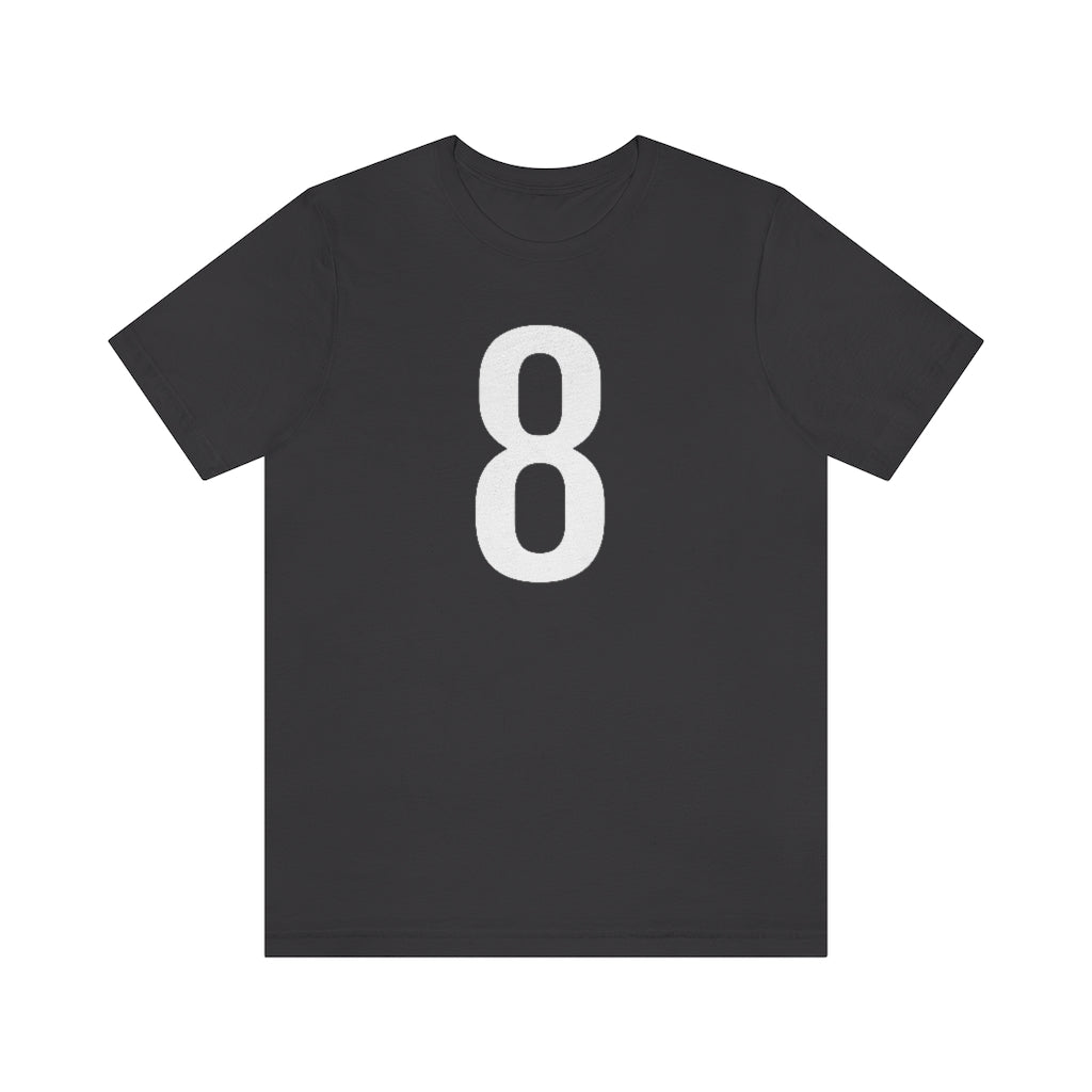 T-Shirt with Number 8 On | Numbered Tee Dark Grey T-Shirt Petrova Designs
