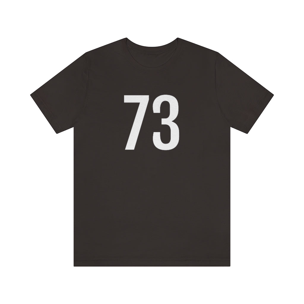 T-Shirt with Number 73 On | Numbered Tee Brown T-Shirt Petrova Designs