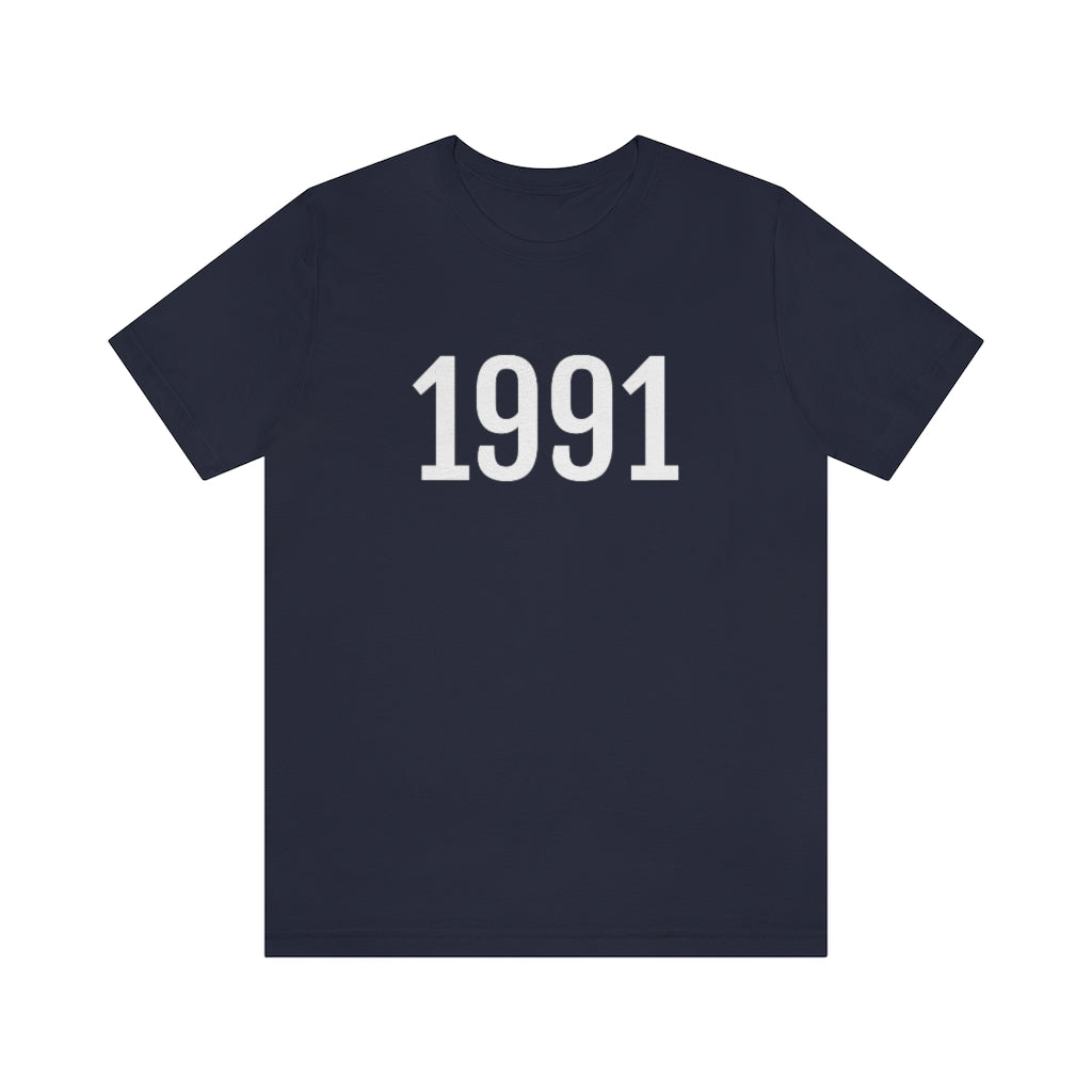 T-Shirt with Number 1991 On | Numbered Tee Navy T-Shirt Petrova Designs