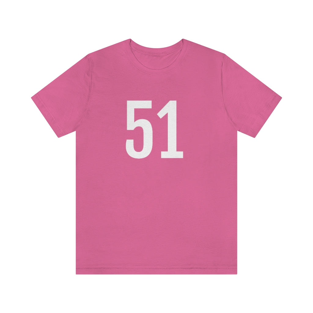 T-Shirt with Number 51 On | Numbered Tee Charity Pink T-Shirt Petrova Designs