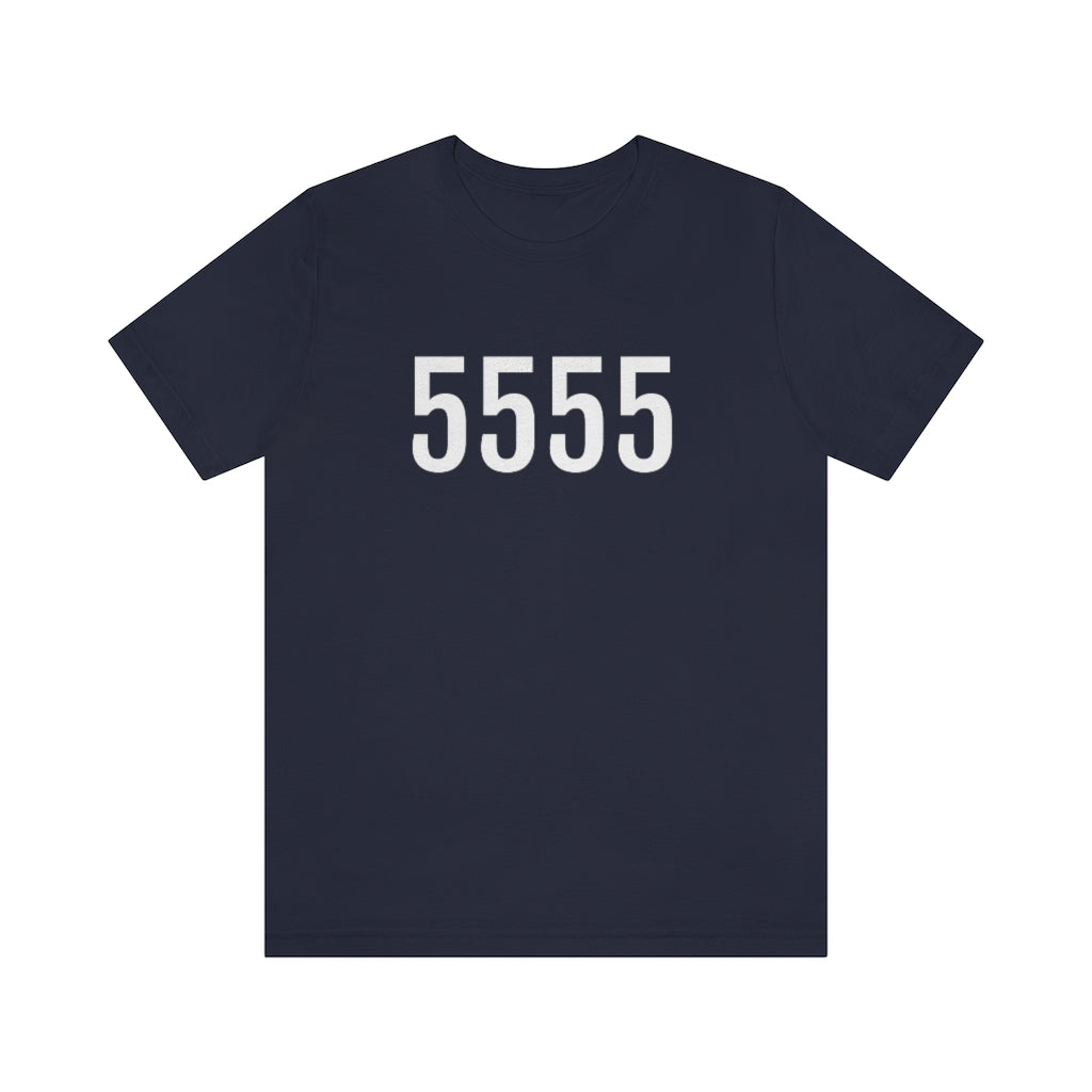 T-Shirt with Number 5555 On | Numbered Tee Navy T-Shirt Petrova Designs