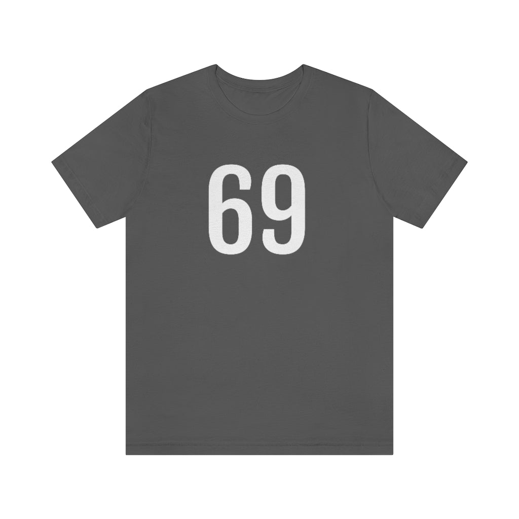 T-Shirt with Number 69 On | Numbered Tee Asphalt T-Shirt Petrova Designs