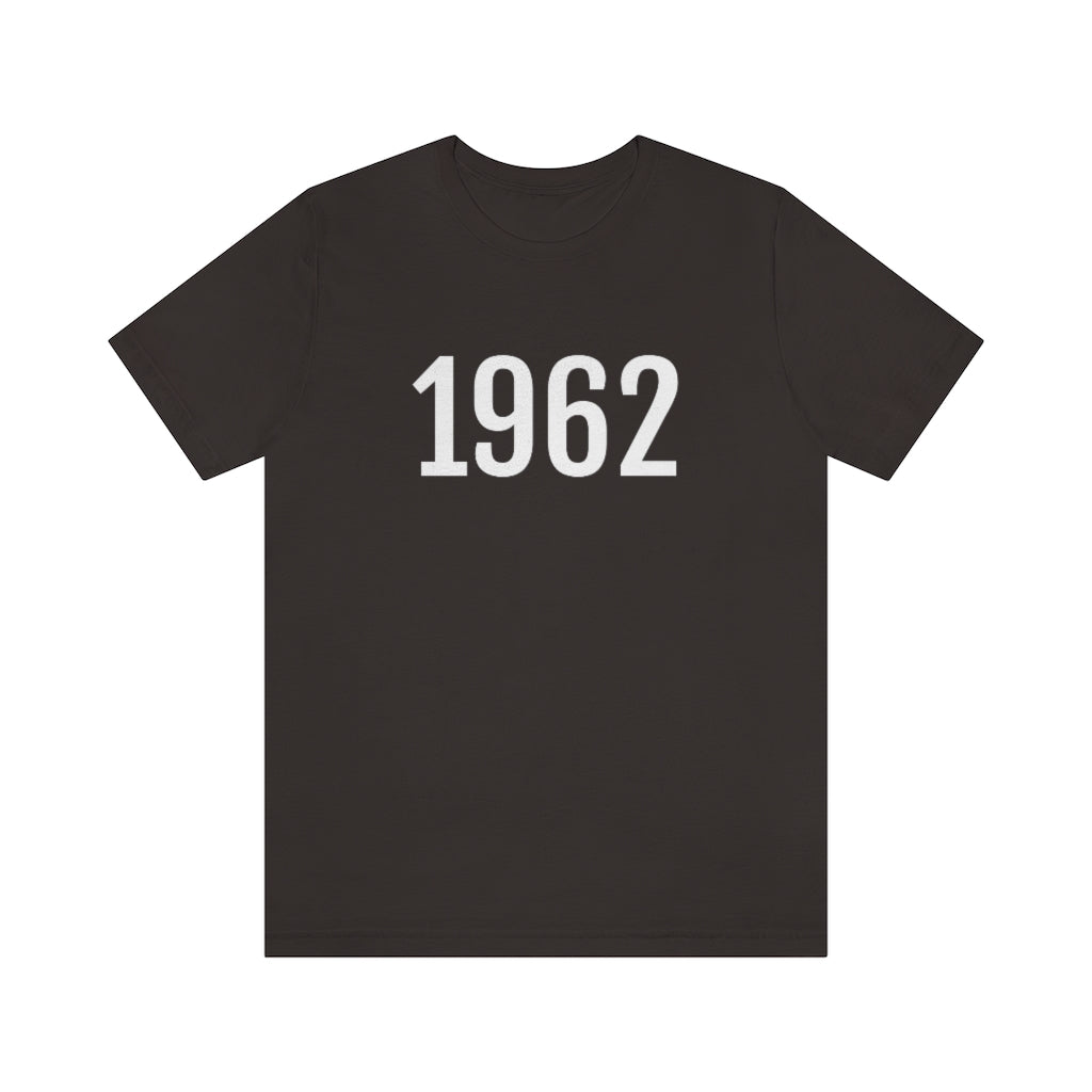 T-Shirt with Number 1962 On | Numbered Tee Brown T-Shirt Petrova Designs