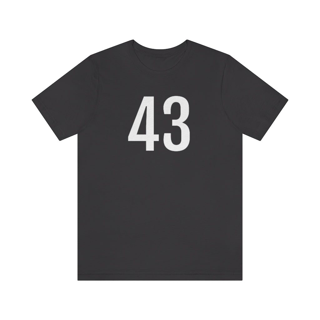 T-Shirt with Number 43 On | Numbered Tee Dark Grey T-Shirt Petrova Designs