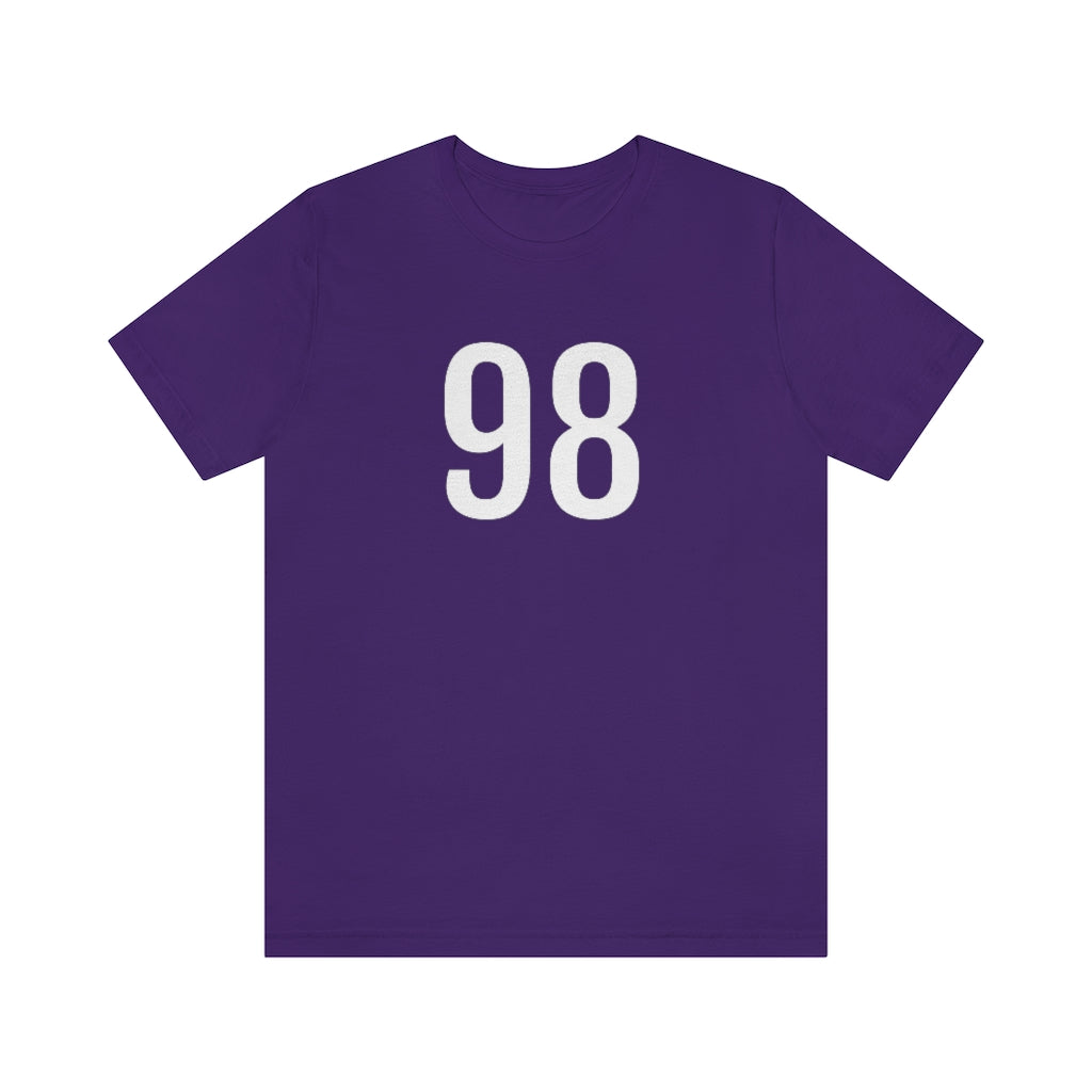 T-Shirt with Number 98 On | Numbered Tee Team Purple T-Shirt Petrova Designs