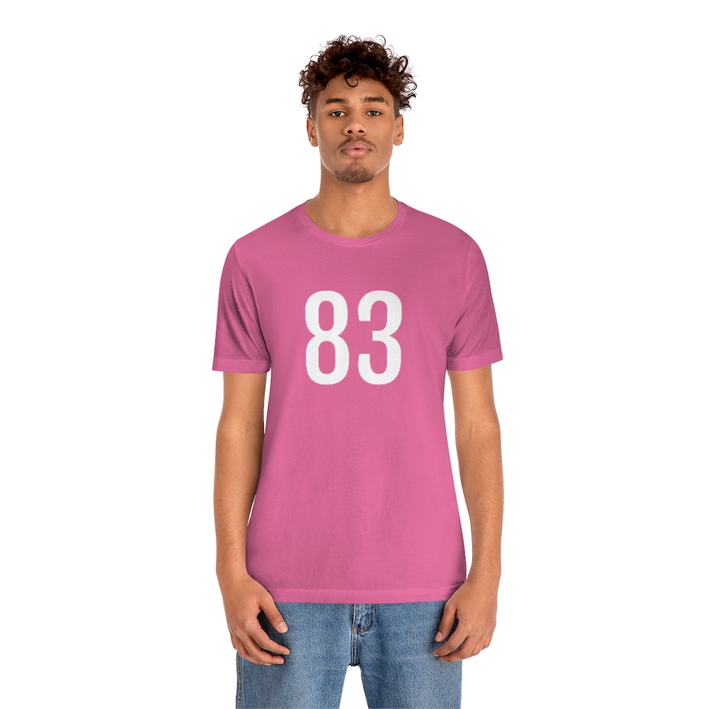 T-Shirt with Number 83 On | Numbered Tee T-Shirt Petrova Designs
