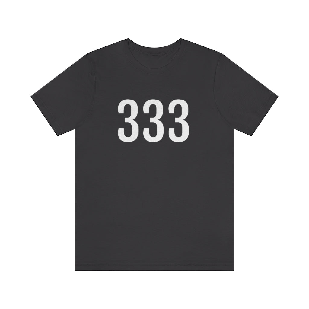 T-Shirt with Number 333 On | Numbered Tee Dark Grey T-Shirt Petrova Designs