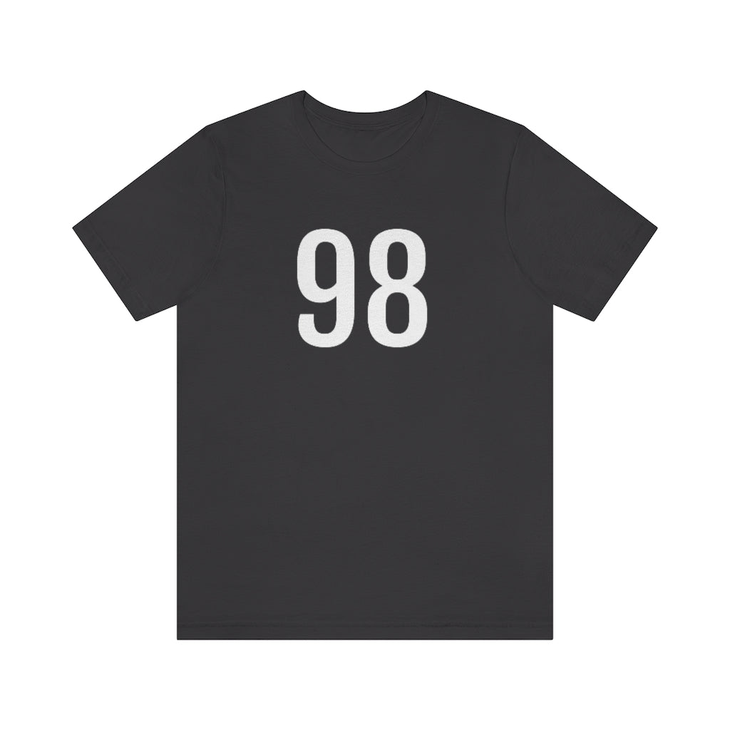 T-Shirt with Number 98 On | Numbered Tee Dark Grey T-Shirt Petrova Designs