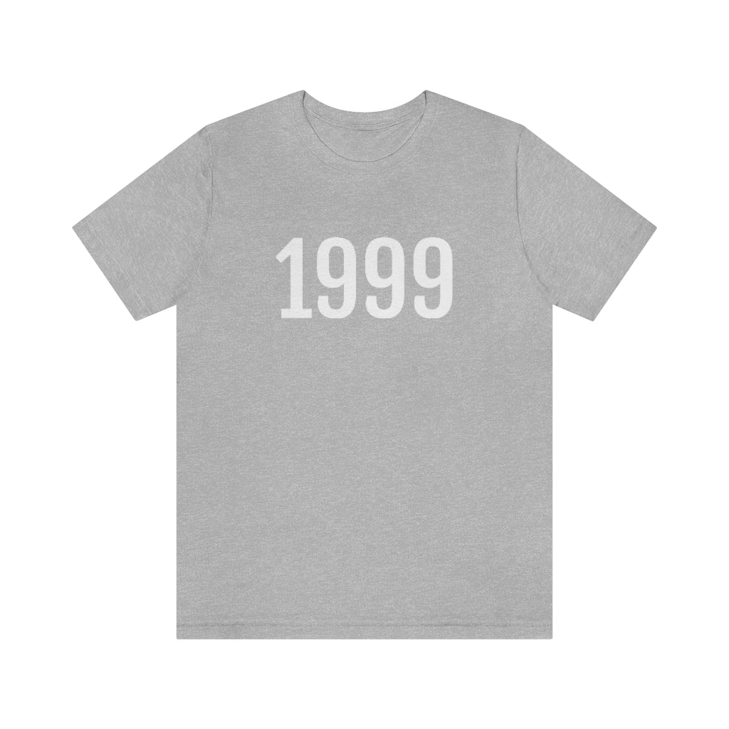 T-Shirt with Number 1999 On | Numbered Tee Athletic Heather T-Shirt Petrova Designs