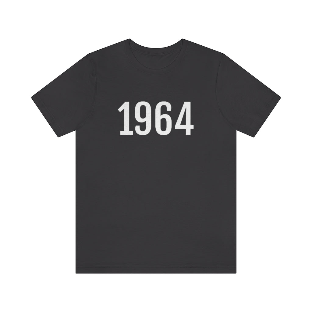 T-Shirt with Number 1964 On | Numbered Tee Dark Grey T-Shirt Petrova Designs