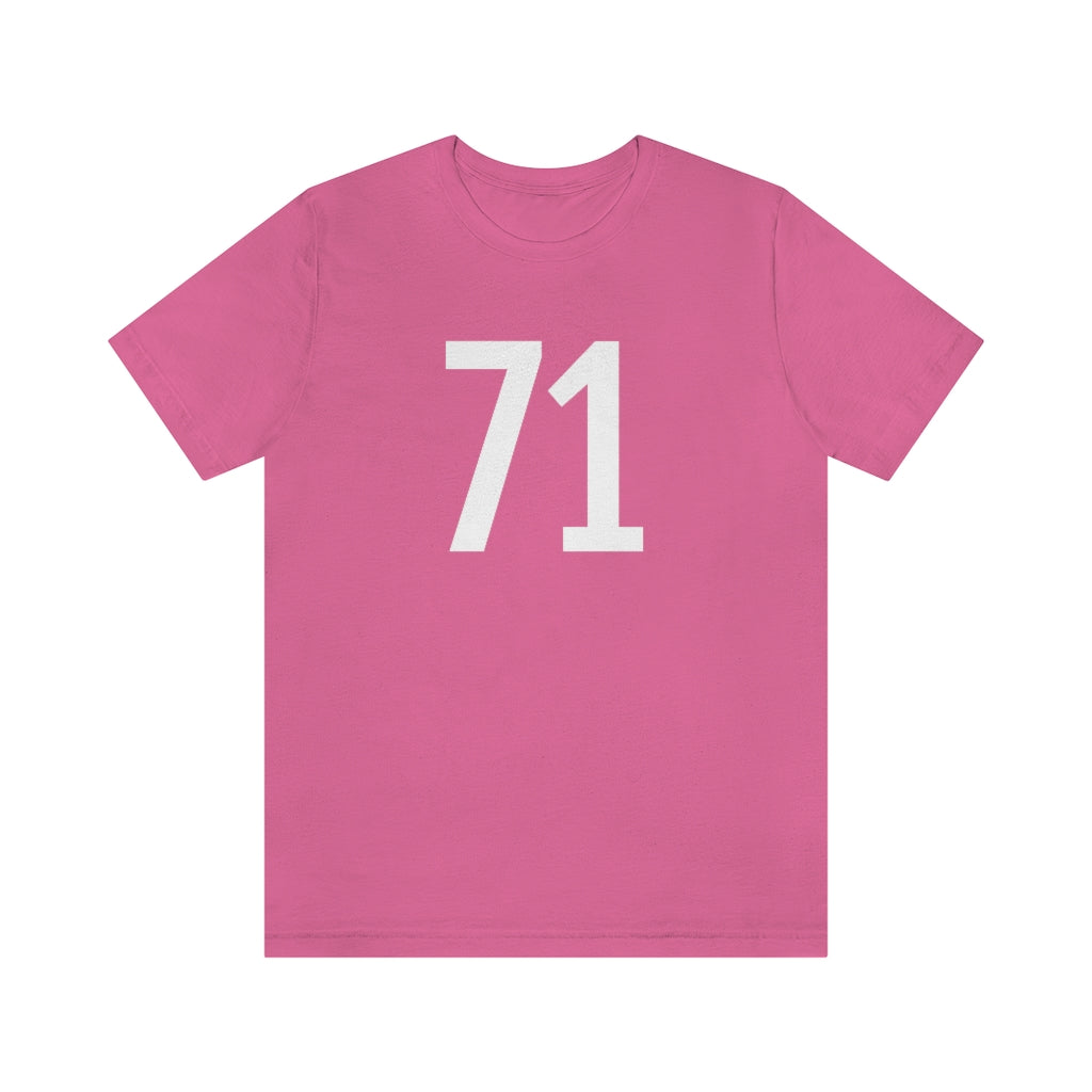 T-Shirt with Number 71 On | Numbered Tee Charity Pink T-Shirt Petrova Designs