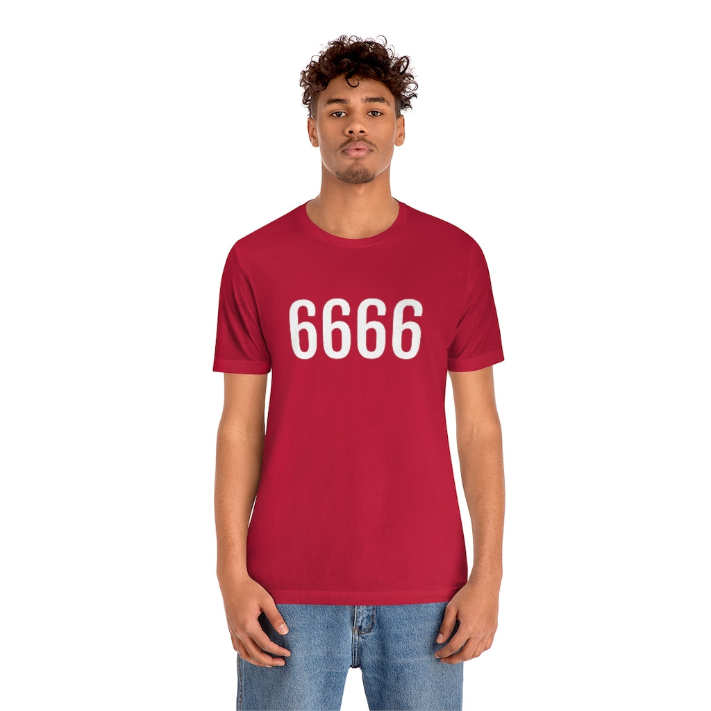 T-Shirt with Number 6666 On | Numbered Tee T-Shirt Petrova Designs