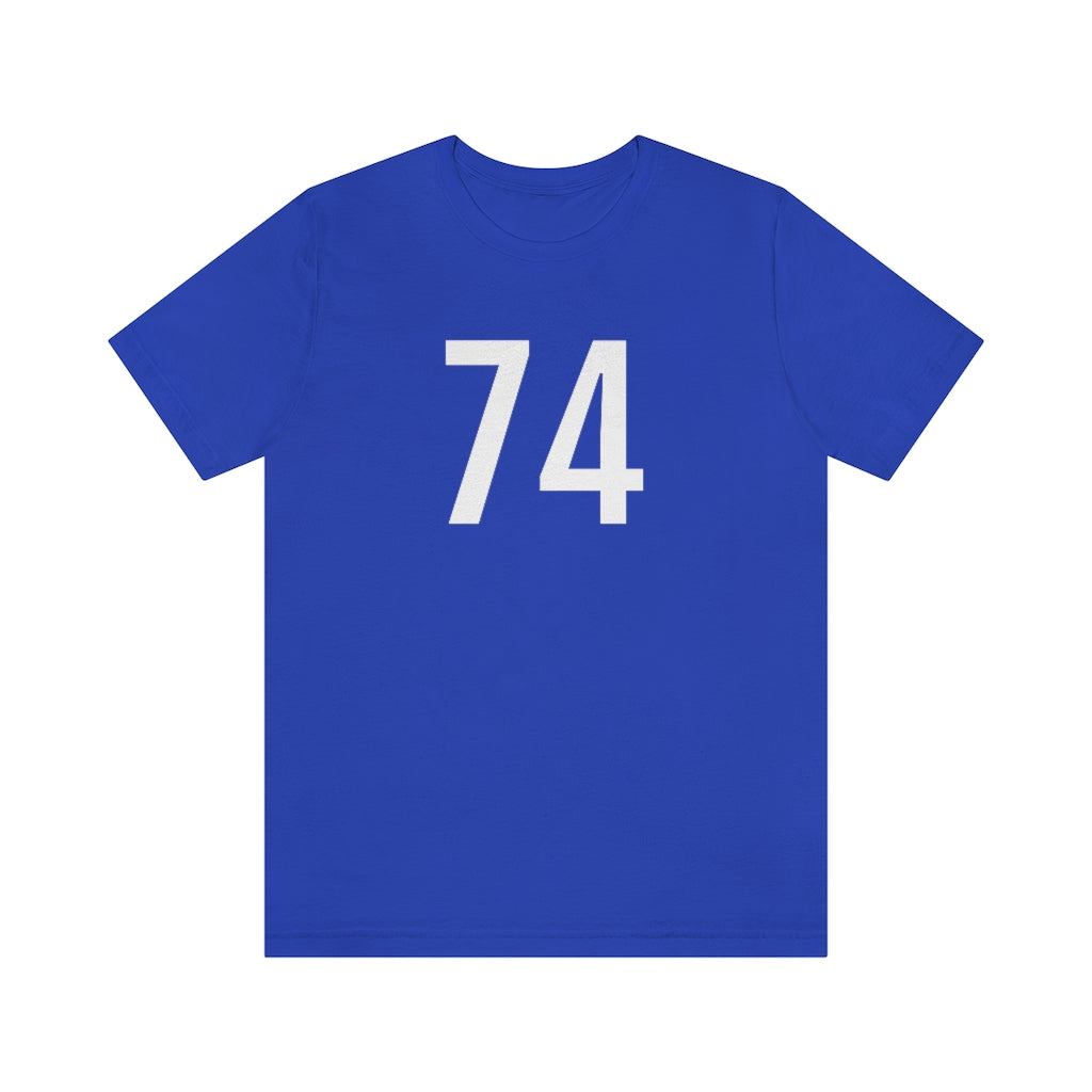 T-Shirt with Number 74 On | Numbered Tee True Royal T-Shirt Petrova Designs