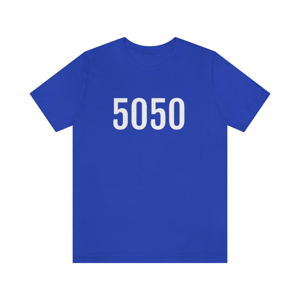 T-Shirt with Number 5050 On | Numbered Tee True Royal T-Shirt Petrova Designs