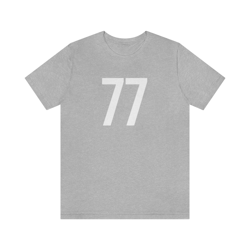 T-Shirt with Number 77 On | Numbered Tee Athletic Heather T-Shirt Petrova Designs