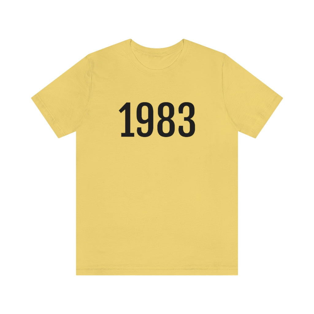 T-Shirt with Number 1983 On | Numbered Tee Yellow T-Shirt Petrova Designs