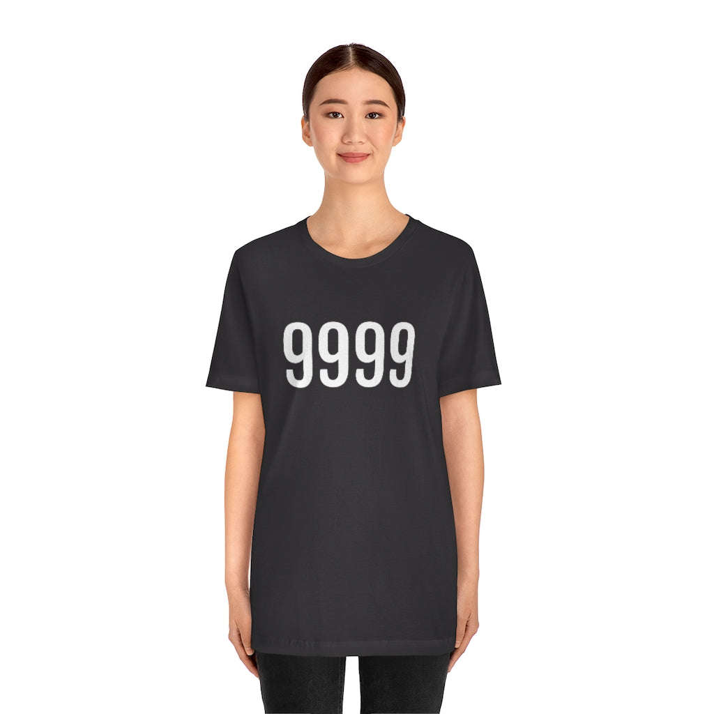 T-Shirt with Number 9999 On | Numbered Tee T-Shirt Petrova Designs