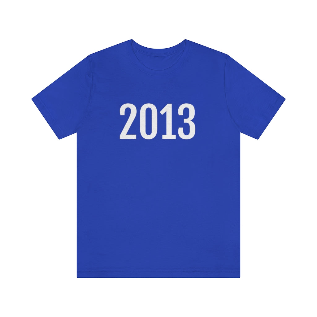 T-Shirt with Number 2013 On | Numbered Tee True Royal T-Shirt Petrova Designs