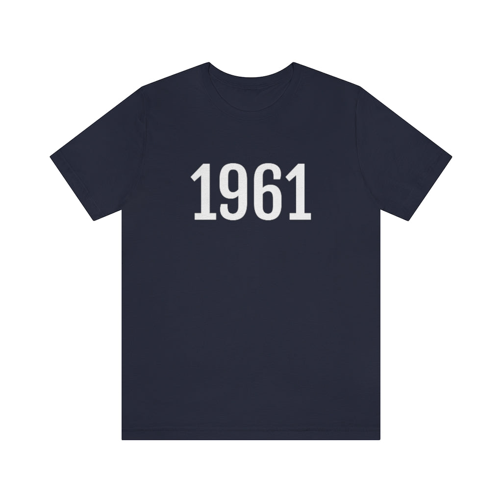 T-Shirt with Number 1961 On | Numbered Tee Navy T-Shirt Petrova Designs