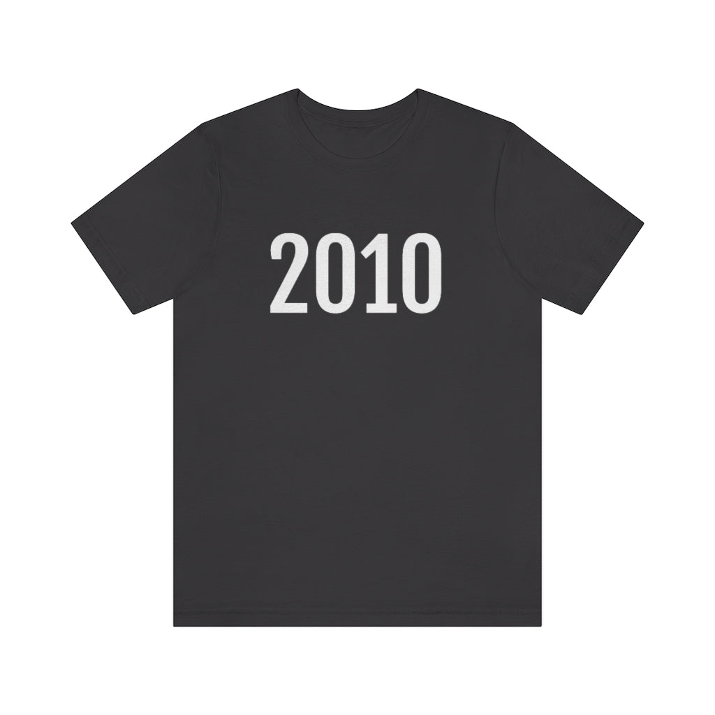 T-Shirt with Number 2010 On | Numbered Tee Dark Grey T-Shirt Petrova Designs