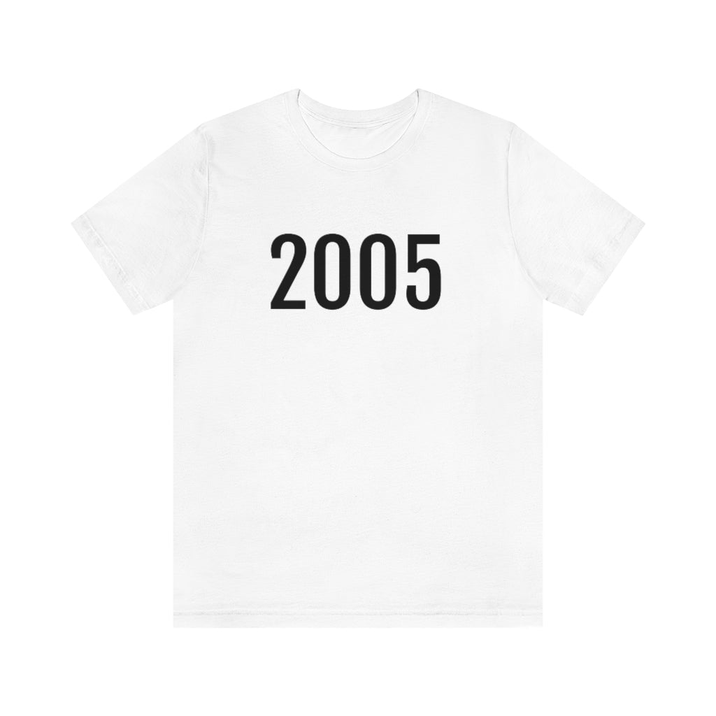 T-Shirt with Number 2005 On | Numbered Tee White T-Shirt Petrova Designs