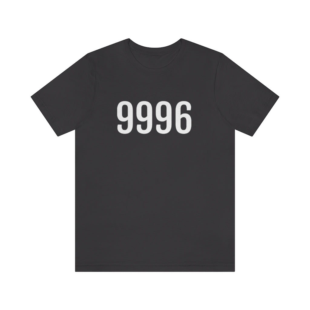 T-Shirt with Number 9996 On | Numbered Tee Dark Grey T-Shirt Petrova Designs