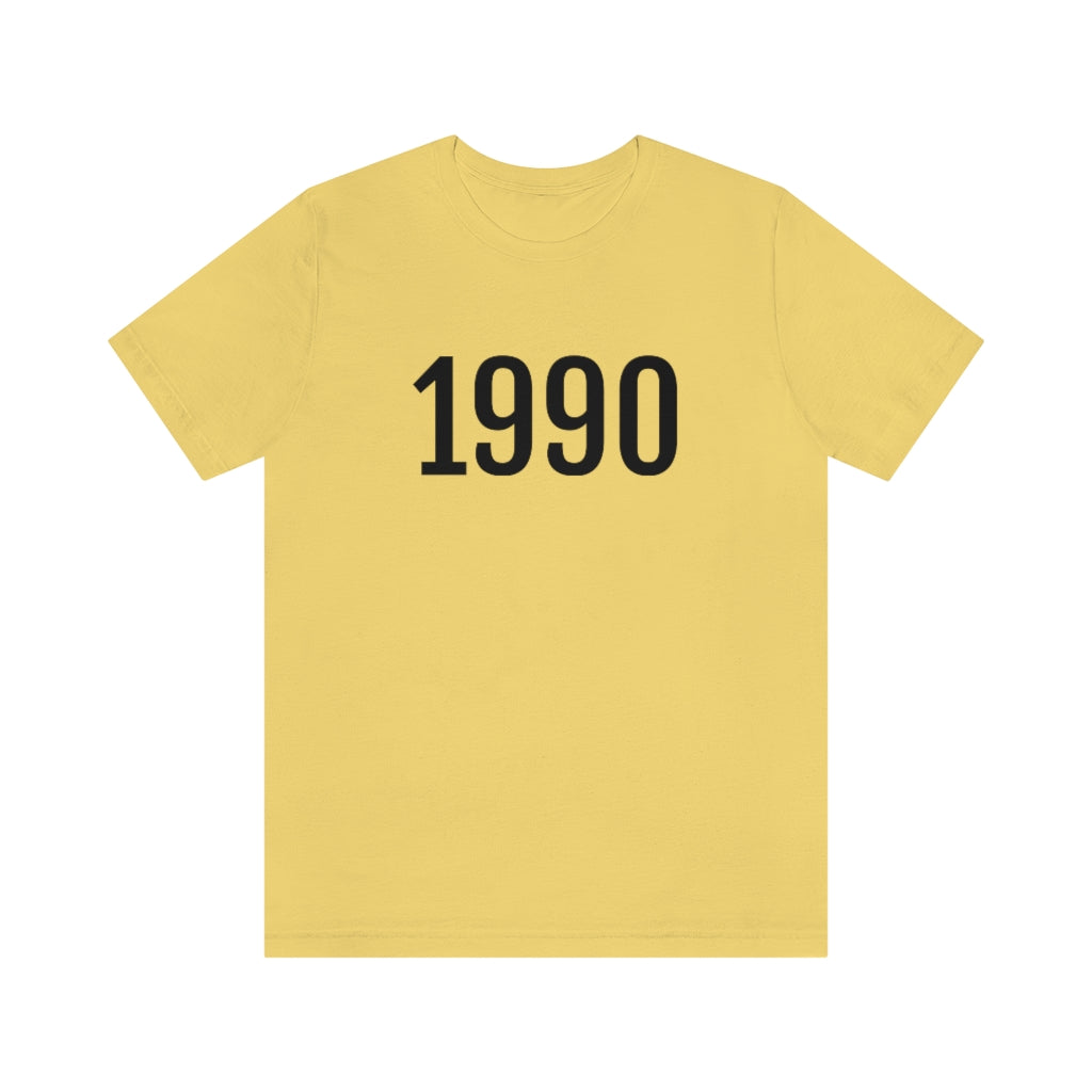 T-Shirt with Number 1990 On | Numbered Tee Yellow T-Shirt Petrova Designs