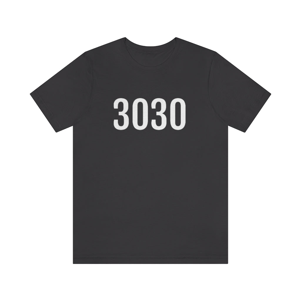 T-Shirt with Number 3030 On | Numbered Tee Dark Grey T-Shirt Petrova Designs