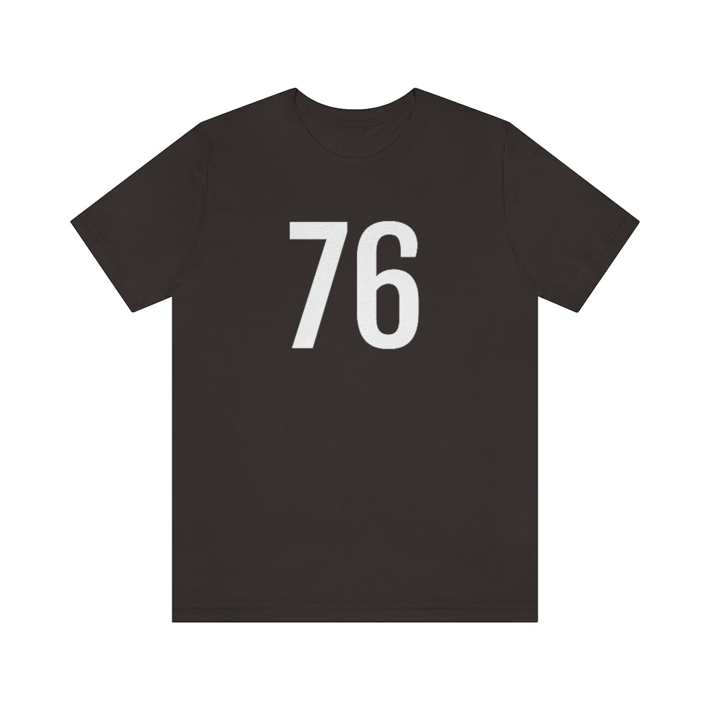 T-Shirt with Number 76 On | Numbered Tee Brown T-Shirt Petrova Designs