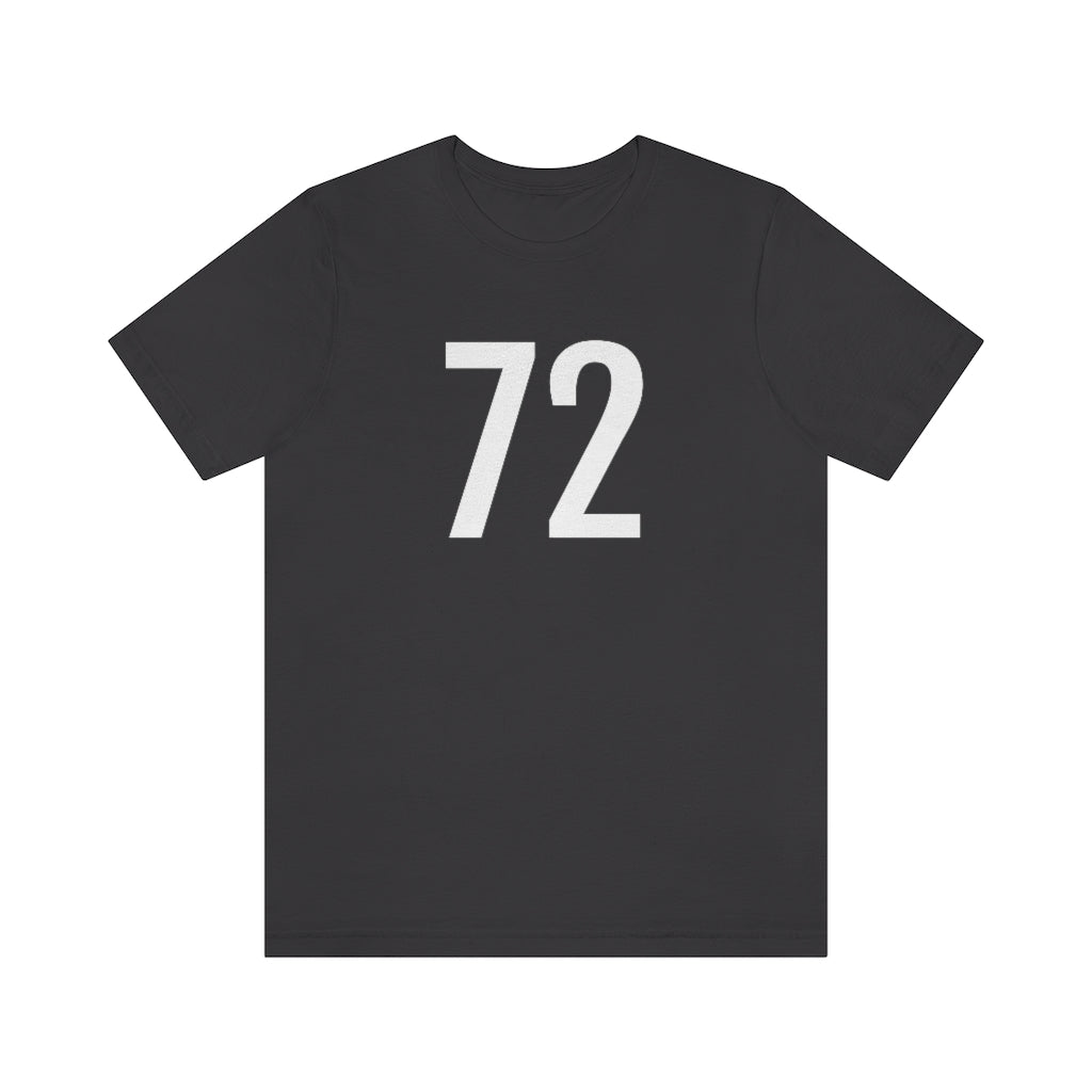 T-Shirt with Number 72 On | Numbered Tee Dark Grey T-Shirt Petrova Designs