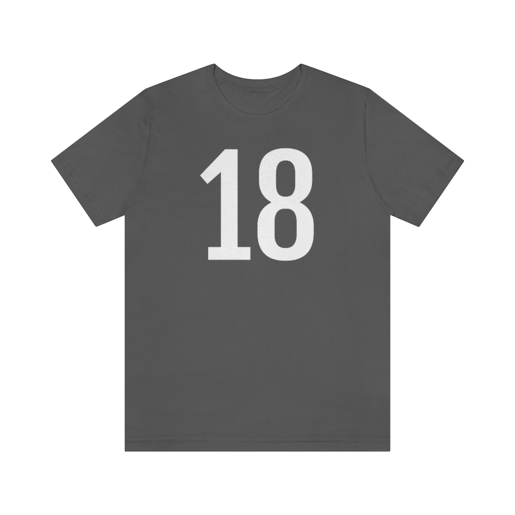 T-Shirt with Number 18 On | Numbered Tee Asphalt T-Shirt Petrova Designs