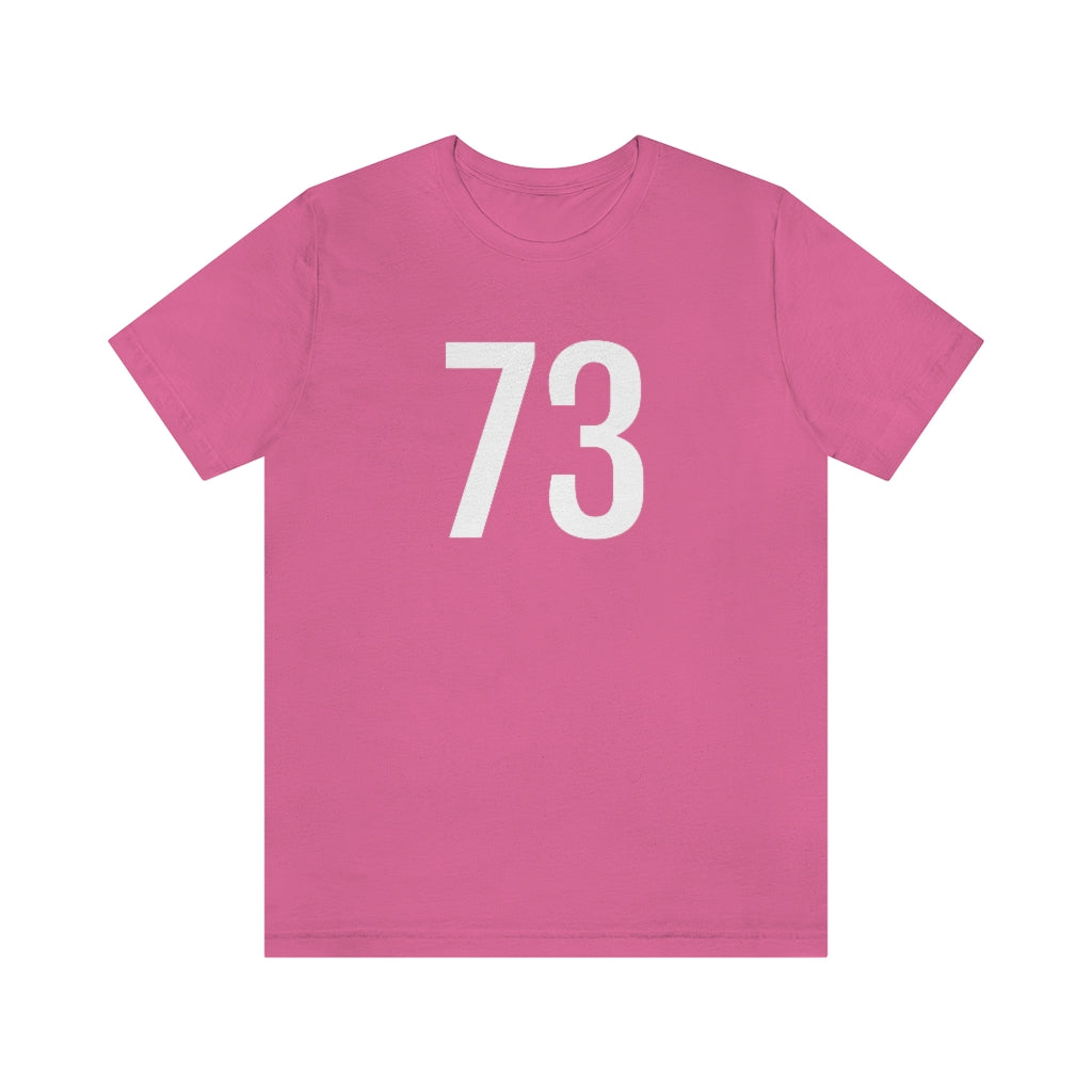 T-Shirt with Number 73 On | Numbered Tee Charity Pink T-Shirt Petrova Designs